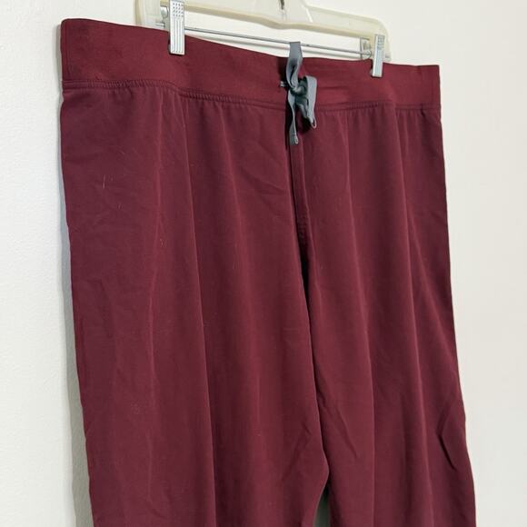 Figs Scrub Pants Womens XXL Burgundy Livingston Basic Bottom Nursing Medical - Picture 2 of 5
